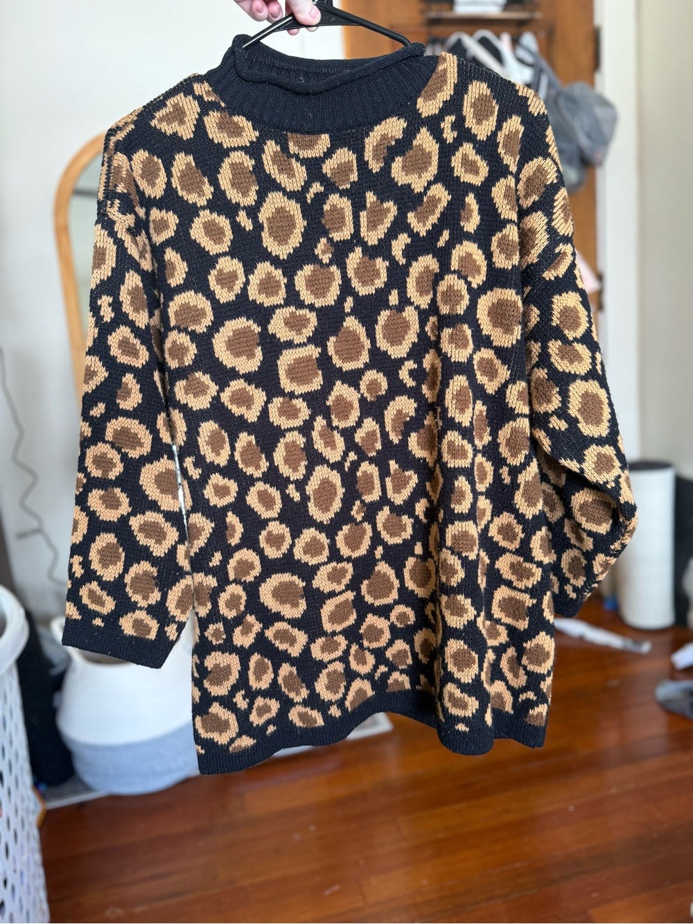 VTG Venezia Vitale animal print cowl neck sweater / XL (14/16)